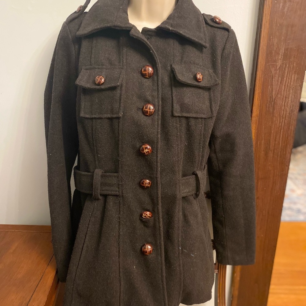 Ladies Wool Button Down Belted Jacket - image 8